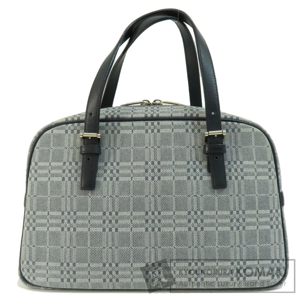 Burberry Check Handbag Canvas Leather